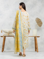 edenrobe Allure Lawn Unstitched Printed 3Pc Suit EWU24A1-29046