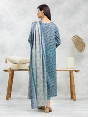 edenrobe Allure Lawn Unstitched Printed 3Pc Suit EWU24A1-29081