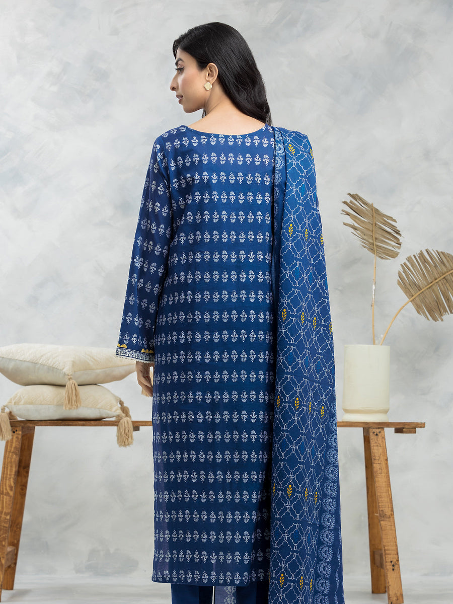 edenrobe Allure Lawn Unstitched Printed 3Pc Suit EWU24A1-29091
