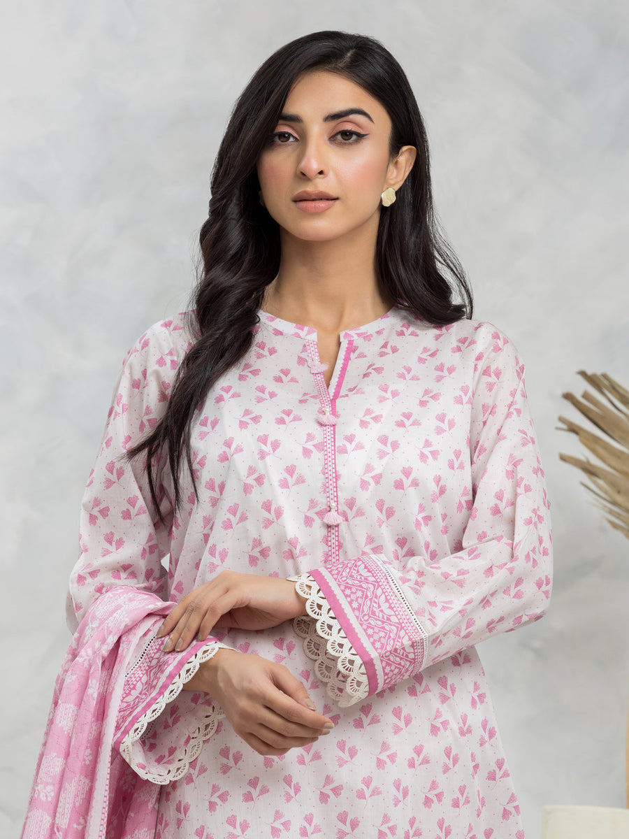 edenrobe Allure Lawn Unstitched Printed 3Pc Suit EWU24A1-29100