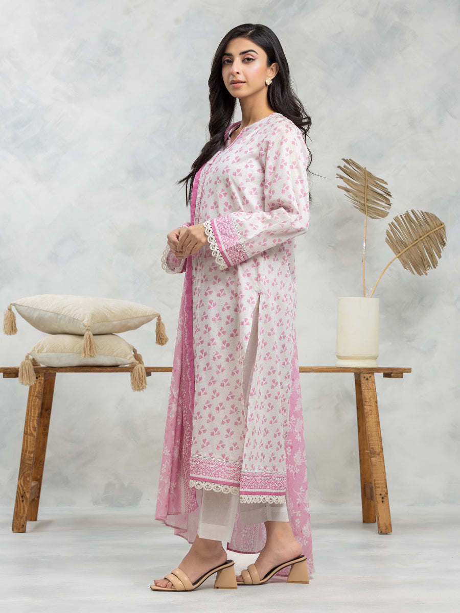 edenrobe Allure Lawn Unstitched Printed 3Pc Suit EWU24A1-29100