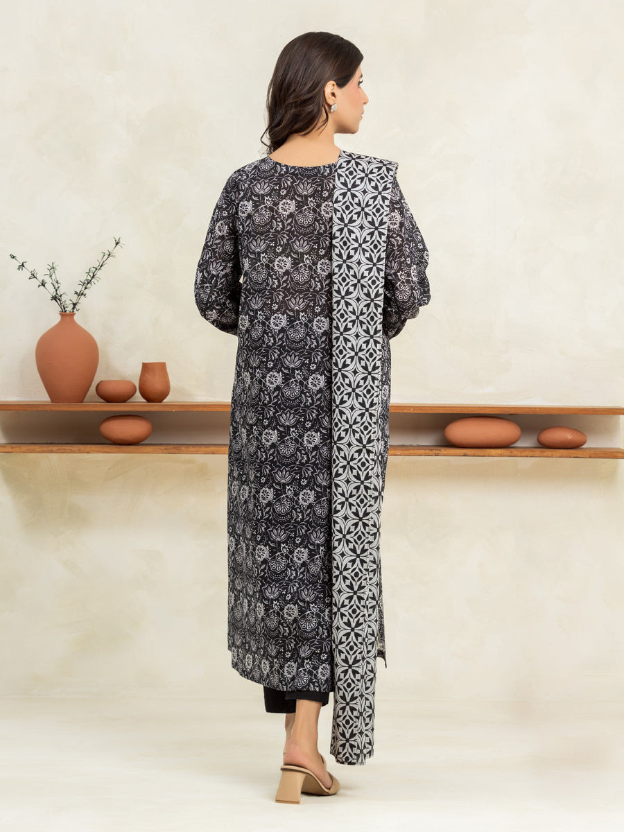 edenrobe Allure Lawn Unstitched Printed 3Pc Suit EWU24A1-29150