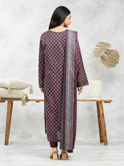 edenrobe Allure Lawn Unstitched Printed 3Pc Suit EWU24A1-29174