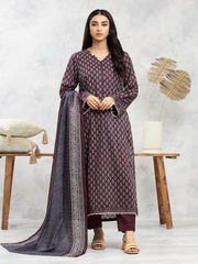 edenrobe Allure Lawn Unstitched Printed 3Pc Suit EWU24A1-29174