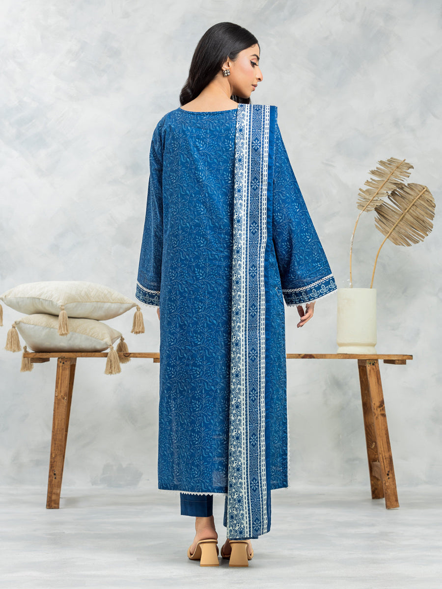 edenrobe Allure Lawn Unstitched Printed 3Pc Suit EWU24A1-29177