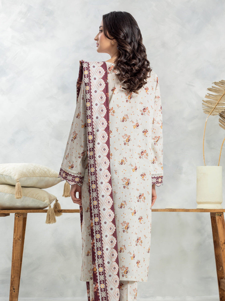 edenrobe Allure Lawn Unstitched Printed 3Pc Suit EWU24A1-29178