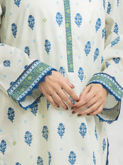edenrobe Allure Lawn Unstitched Printed 3Pc Suit EWU24A1-29182