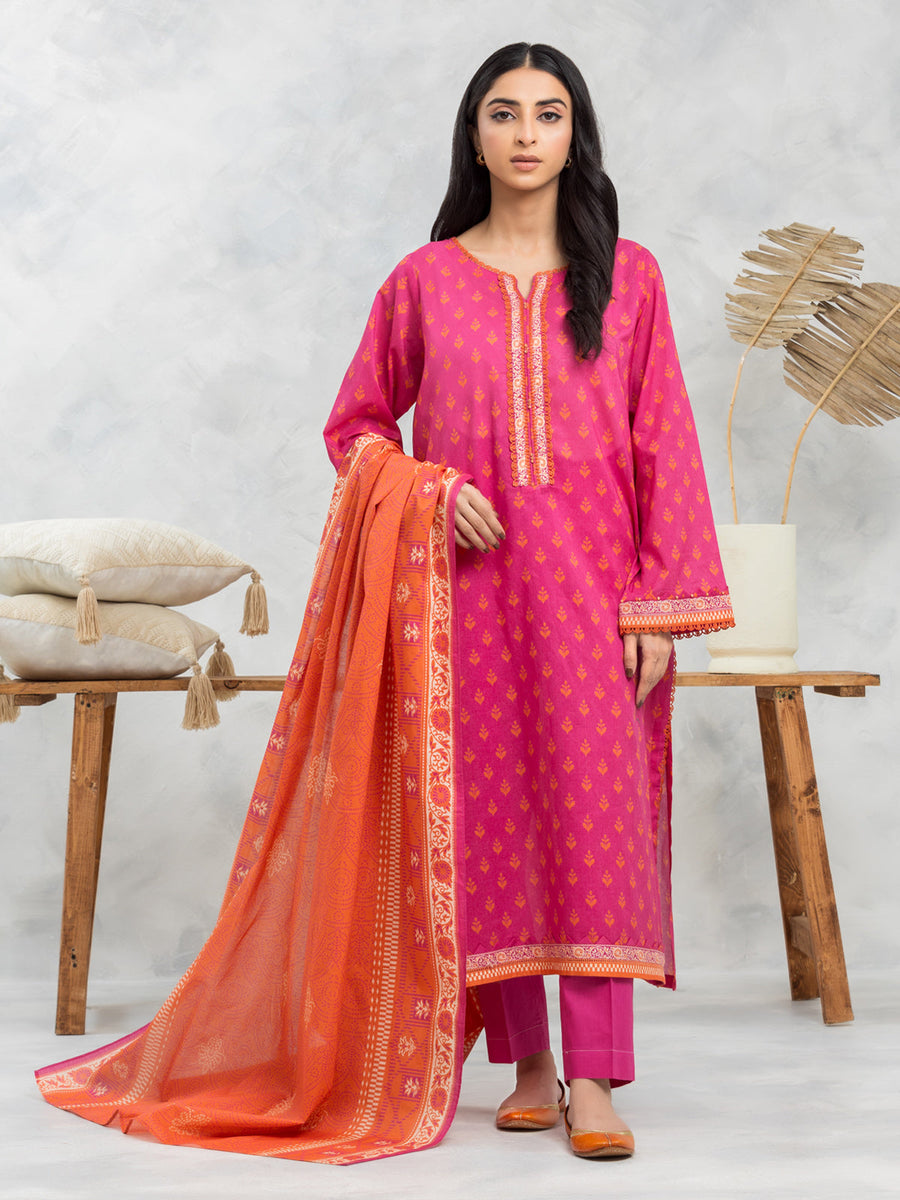 edenrobe Allure Lawn Unstitched Printed 3Pc Suit EWU24A1-29190
