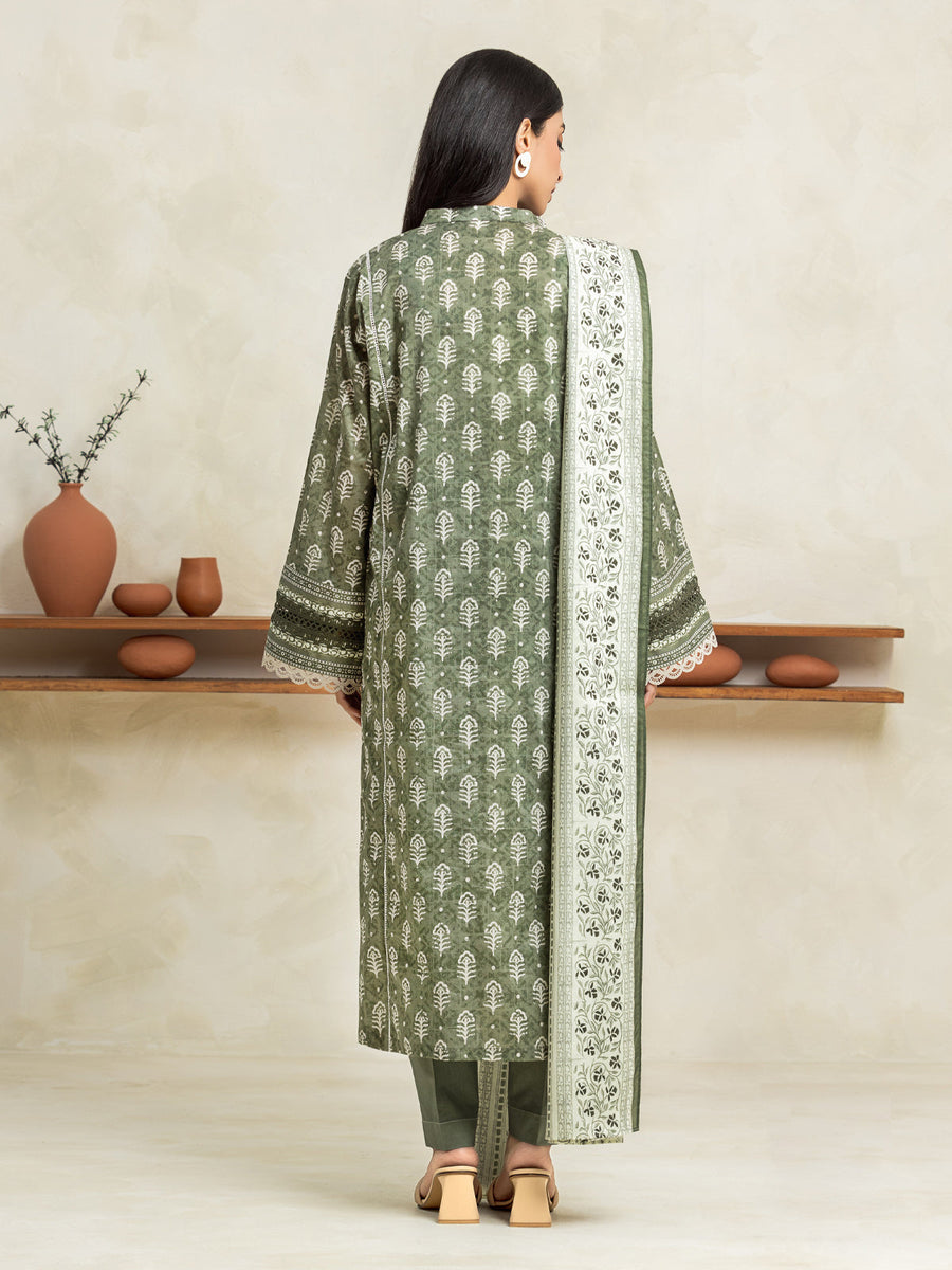 edenrobe Allure Lawn Unstitched Printed 3Pc Suit EWU24A1-29477