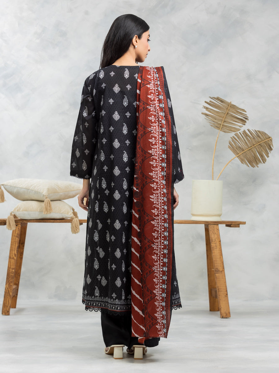 edenrobe Allure Lawn Unstitched Printed 3Pc Suit EWU24A1-29480