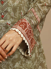 edenrobe Allure Lawn Unstitched Printed 3Pc Suit EWU24A1-29483