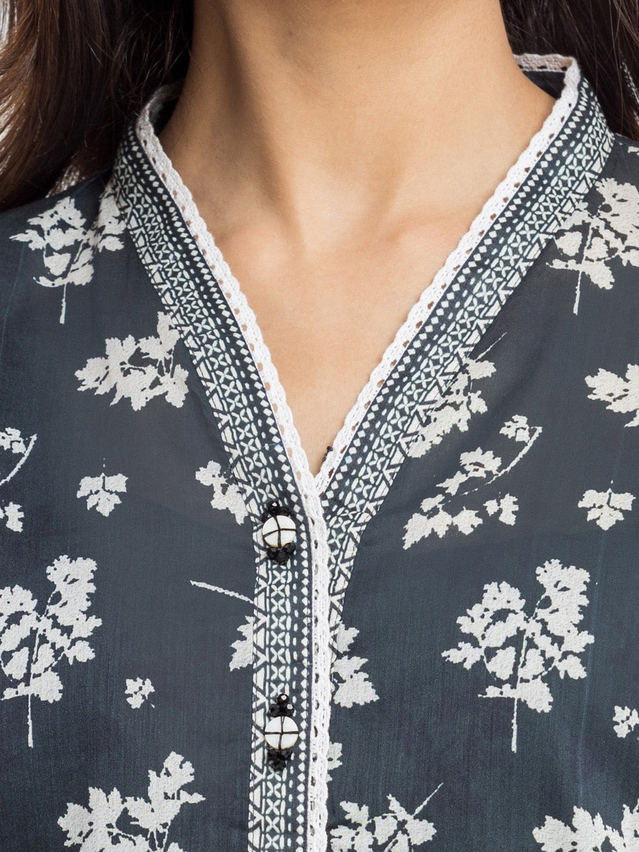 edenrobe Allure Lawn Unstitched Printed 3Pc Suit EWU24A1-29484