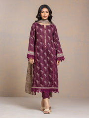edenrobe Allure Cambric Unstitched Printed 3Pc Suit EWU24A2-27507