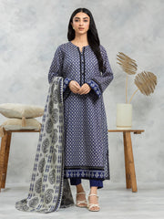 edenrobe Allure Cambric Unstitched Printed 3Pc Suit EWU24A2-28086
