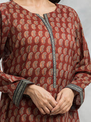 edenrobe Allure Cambric Unstitched Printed 3Pc Suit EWU24A2-28354