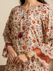 edenrobe Allure Cambric Unstitched Printed 3Pc Suit EWU24A2-28493