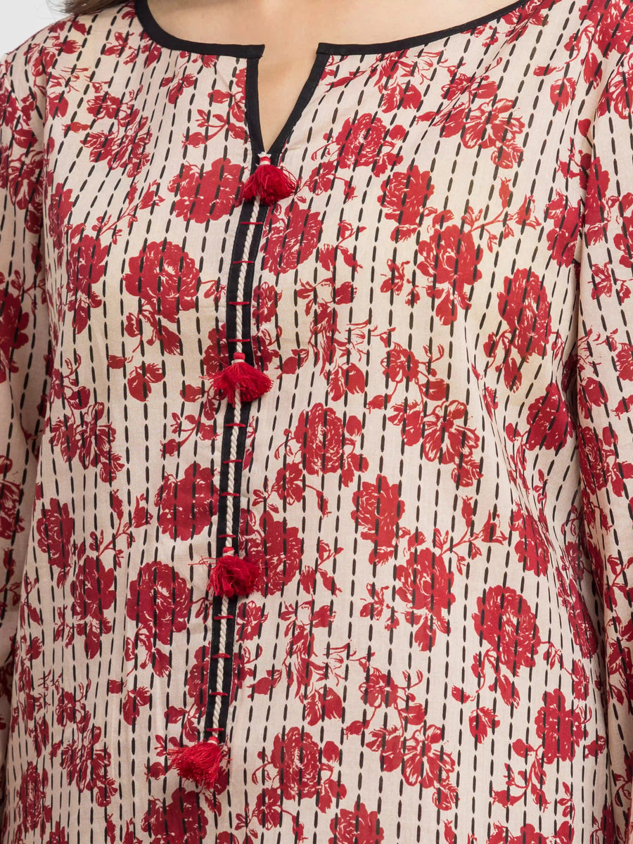 edenrobe Allure Cambric Unstitched Printed 3Pc Suit EWU24A2-28512