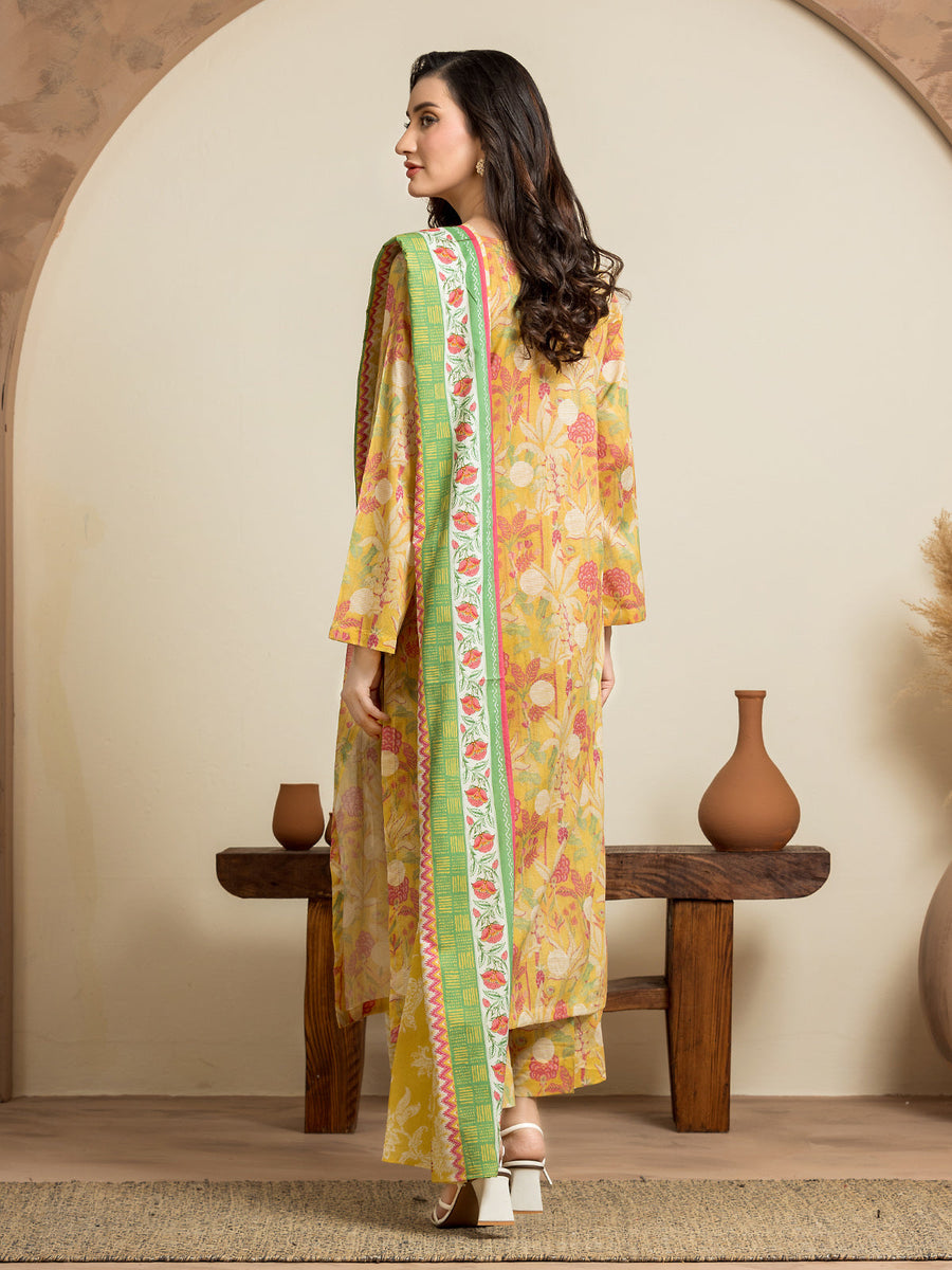 edenrobe Allure Cambric Unstitched Printed 3Pc Suit EWU24A2-28554