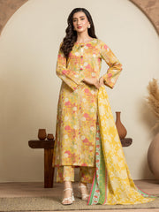edenrobe Allure Cambric Unstitched Printed 3Pc Suit EWU24A2-28554
