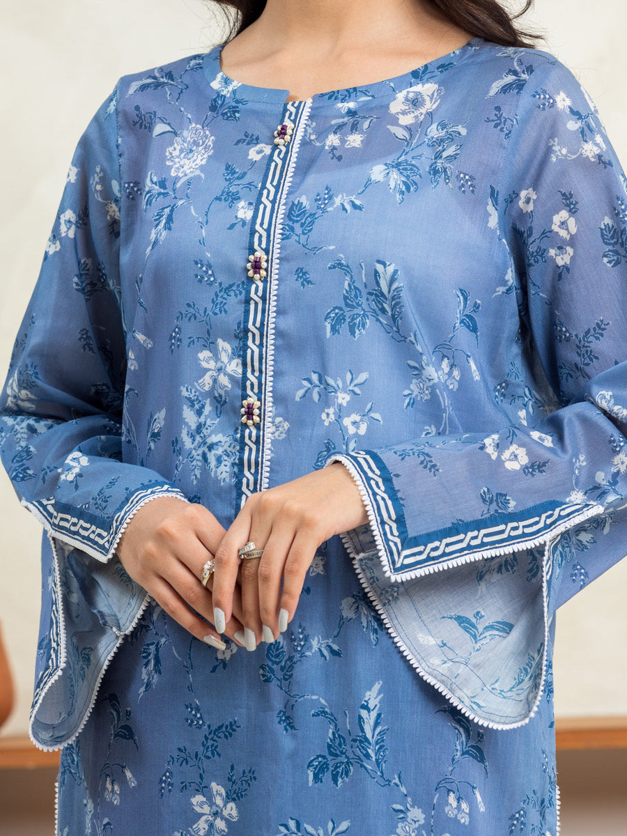 edenrobe Allure Cambric Unstitched Printed 3Pc Suit EWU24A2-29024