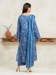 edenrobe Allure Cambric Unstitched Printed 3Pc Suit EWU24A2-29024