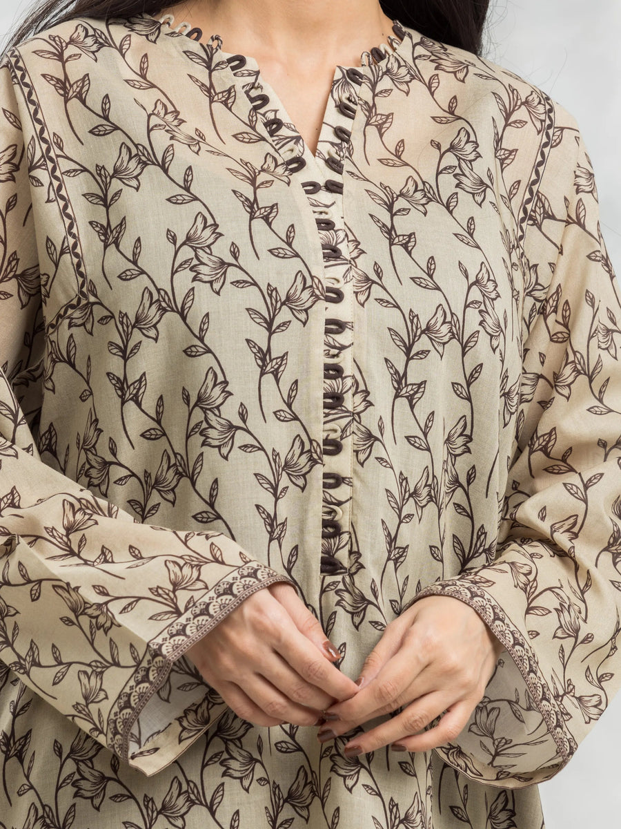 edenrobe Allure Cambric Unstitched Printed 3Pc Suit EWU24A2-29265