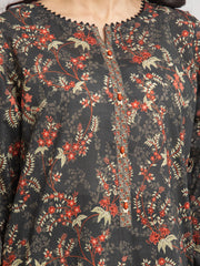 edenrobe Allure Cambric Unstitched Printed 3Pc Suit EWU24A2-29636