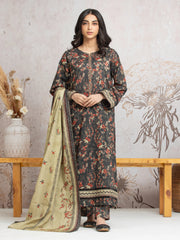 edenrobe Allure Cambric Unstitched Printed 3Pc Suit EWU24A2-29636