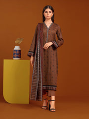 edenrobe Allure Khaddar Unstitched Printed 3Pc Suit EWU24A3-27013