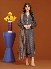 edenrobe Allure Khaddar Unstitched Printed 3Pc Suit EWU24A3-27046