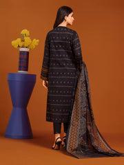 edenrobe Allure Khaddar Unstitched Printed 3Pc Suit EWU24A3-27061