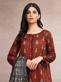 edenrobe Allure Khaddar Unstitched Printed 3Pc Suit EWU24A3-27122