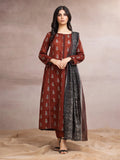 edenrobe Allure Khaddar Unstitched Printed 3Pc Suit EWU24A3-27122