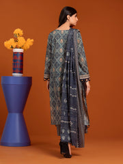 edenrobe Allure Khaddar Unstitched Printed 3Pc Suit EWU24A3-27146