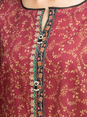 edenrobe Allure Khaddar Unstitched Printed 3Pc Suit EWU24A3-27154