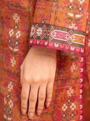 edenrobe Allure Khaddar Unstitched Printed 3Pc Suit EWU24A3-27179