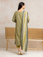 edenrobe Allure Khaddar Unstitched Printed 3Pc Suit EWU24A3-28042
