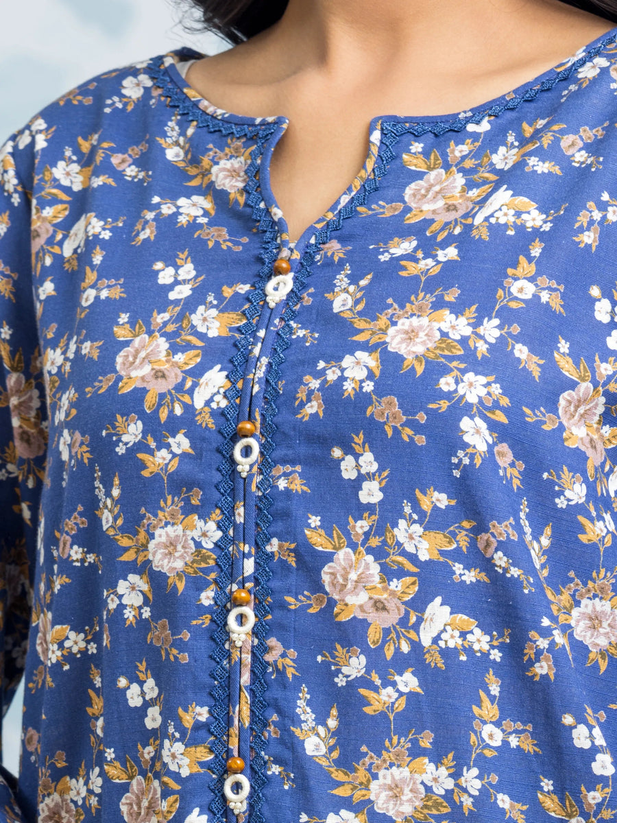 edenrobe Allure Khaddar Unstitched Printed 3Pc Suit EWU24A3-29308