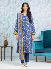 edenrobe Allure Khaddar Unstitched Printed 3Pc Suit EWU24A3-29308
