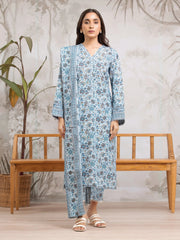 edenrobe Allure Khaddar Unstitched Printed 3Pc Suit EWU24A3-29325