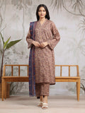 edenrobe Allure Khaddar Unstitched Printed 3Pc Suit EWU24A3-29507