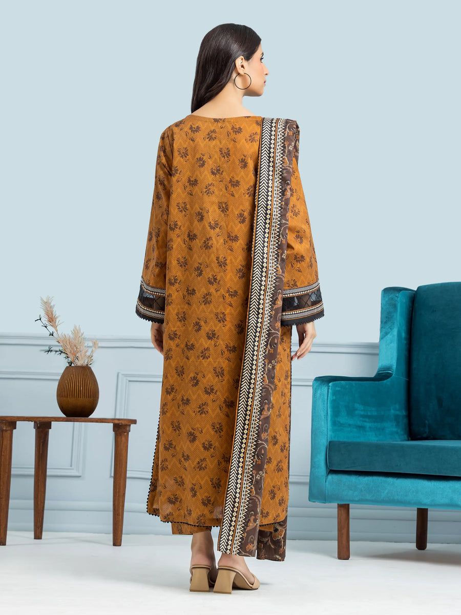 edenrobe Allure Khaddar Unstitched Printed 3Pc Suit EWU24A3-29578
