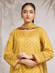 edenrobe Allure Khaddar Unstitched Printed 3Pc Suit EWU24A3-29586