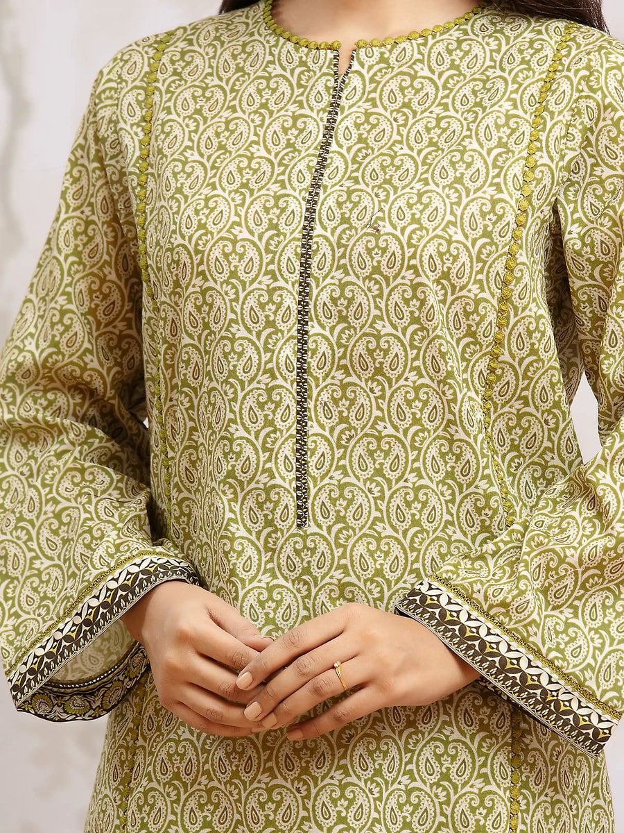 edenrobe Allure Khaddar Unstitched Printed 3Pc Suit EWU24A3-29590