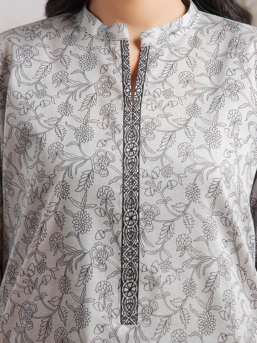 edenrobe Allure Khaddar Unstitched Printed 3Pc Suit EWU24A3-29593
