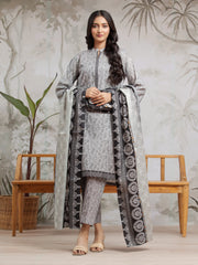 edenrobe Allure Khaddar Unstitched Printed 3Pc Suit EWU24A3-29593