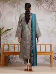edenrobe Allure Khaddar Unstitched Printed 3Pc Suit EWU24A3-29599