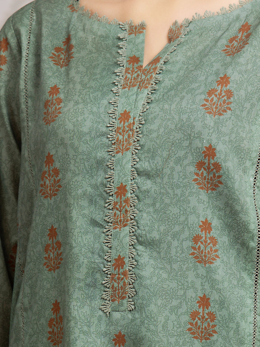 edenrobe Allure Khaddar Unstitched Printed 3Pc Suit EWU24A3-29600