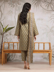 edenrobe Allure Khaddar Unstitched Printed 3Pc Suit EWU24A3-29608