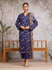 edenrobe Allure Khaddar Unstitched Printed 3Pc Suit EWU24A3-29621